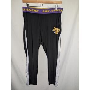 NBA Los Angeles Lakers Womens Athletic Legging Pants Sz 2XL Logo Spell Out Band